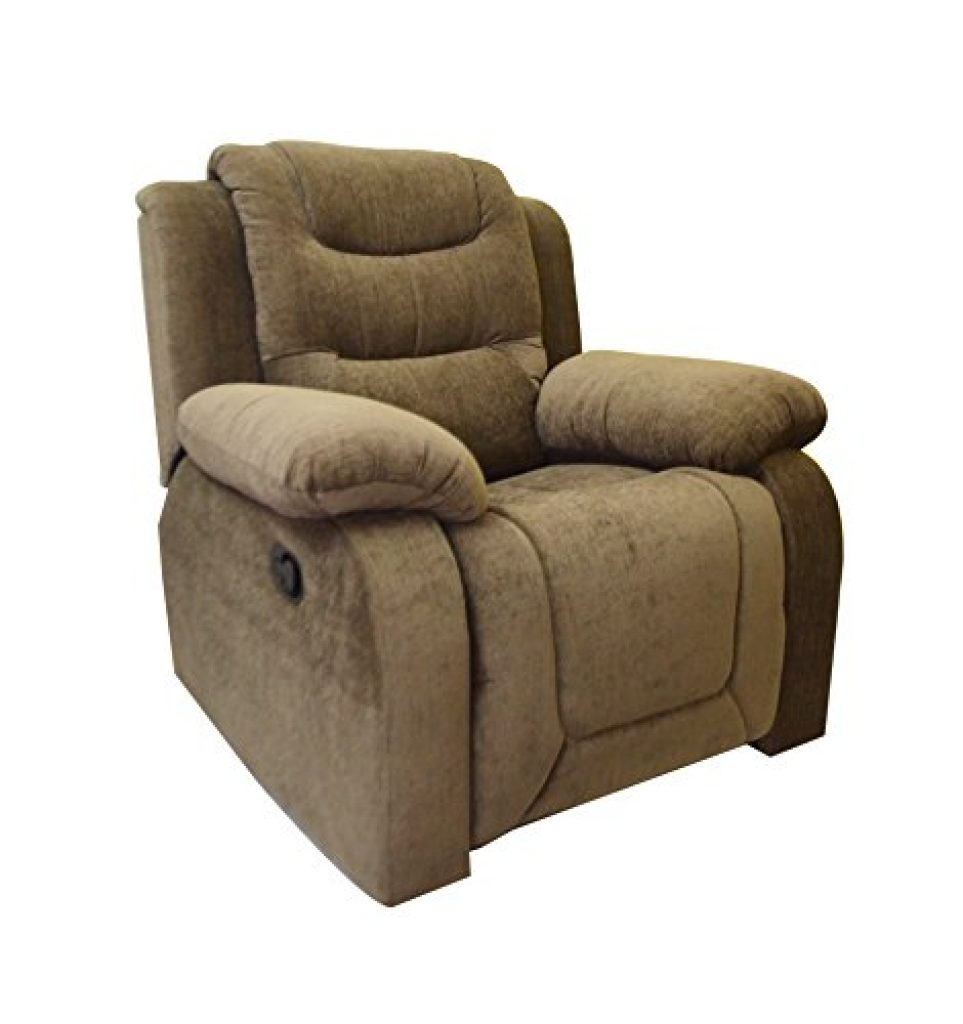 Rocking Recliner in Olive Brown Fabric